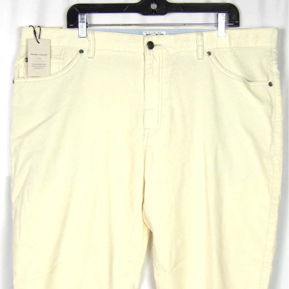 NEW! Peter Millar CROWN Ivory Corduroy Straight Leg Chino Pants Men's 40 X 34‎